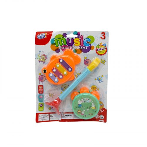 Музыкальные инструменты.  дудка, ксилофон, бубен, планшет 29*22*5см (микс видов)  мініатюра фото 1