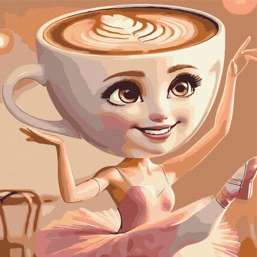 Картина по номерам "Ballerina Cappuccino" 40x40 см.  мініатюра фото 1