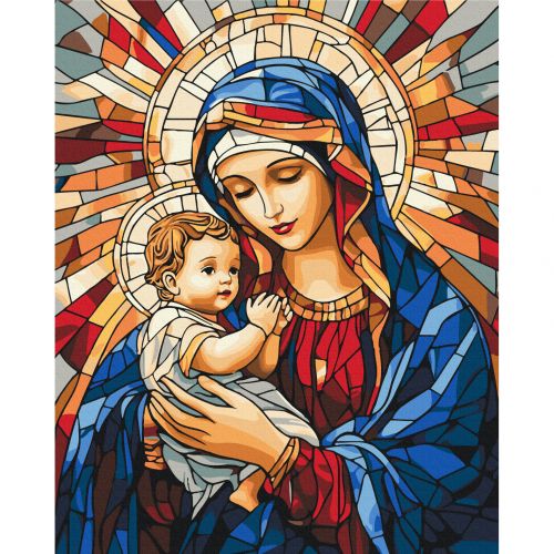 Картина по номерам "Матерь Божья с Младенцем" 40x50 см.  мініатюра фото 1