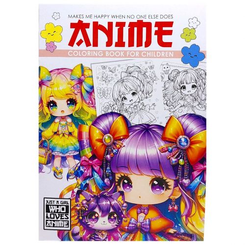 Розмальовка "Аніме" 21х29,7 см. , 8 аркушів  мініатюра фото 1