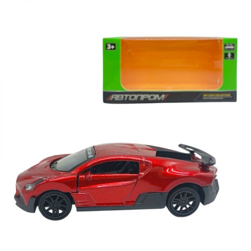 МАШИНА.  АВТОПРОМ 1:39 BUGATTI (ЧЕРВОНА)  мініатюра фото 1