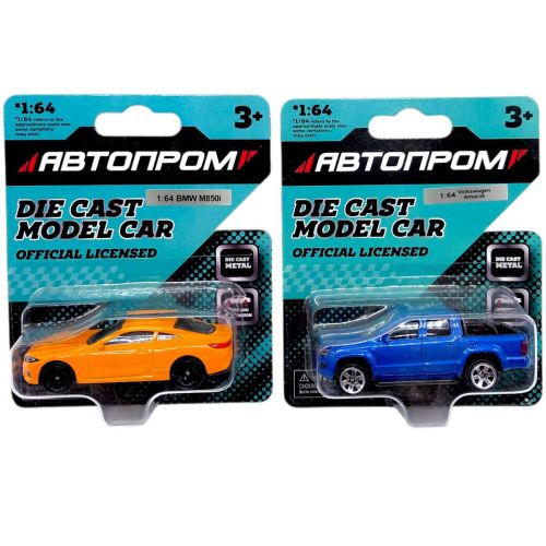 Машина металева АВТОПРОМ, 1:64, мікс видів (планшет 10*3,5*12 см)  мініатюра фото 1