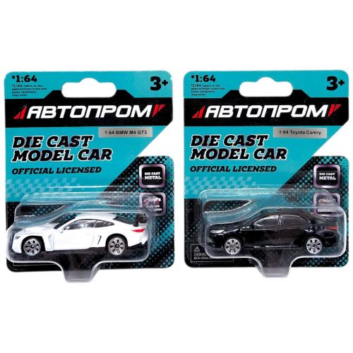 Машина металева АВТОПРОМ, 1:64, мікс видів (планшет 10*3,5*12 см)  мініатюра фото 1