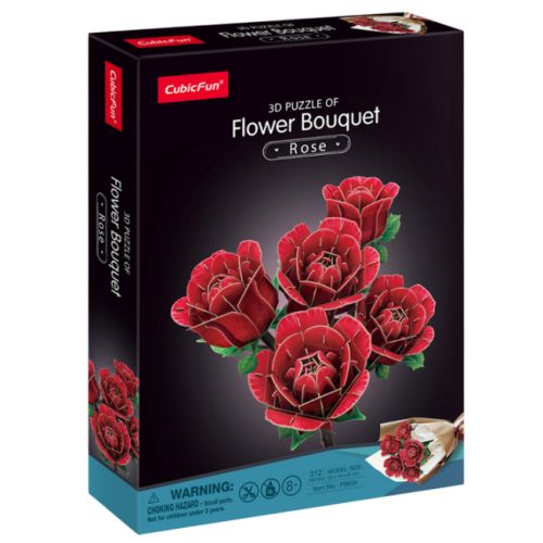 Трехмерная головоломка-конструктор серии Букет цветов "Красные розы"  мініатюра фото 1