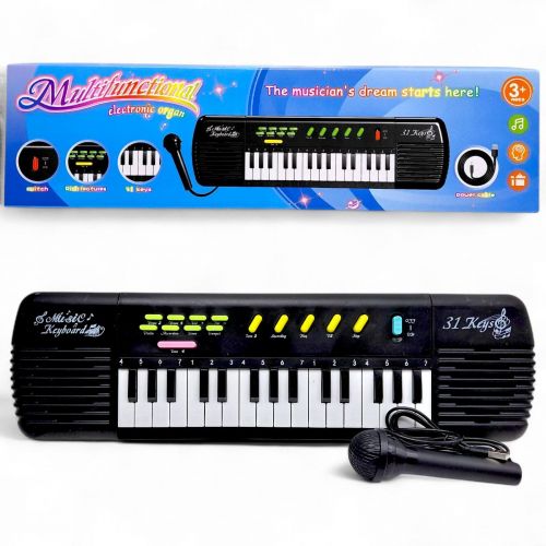 Синтезатор (31 клавіша, мікрофон, USB-кабель, на батарейках, у коробці)  мініатюра фото 1