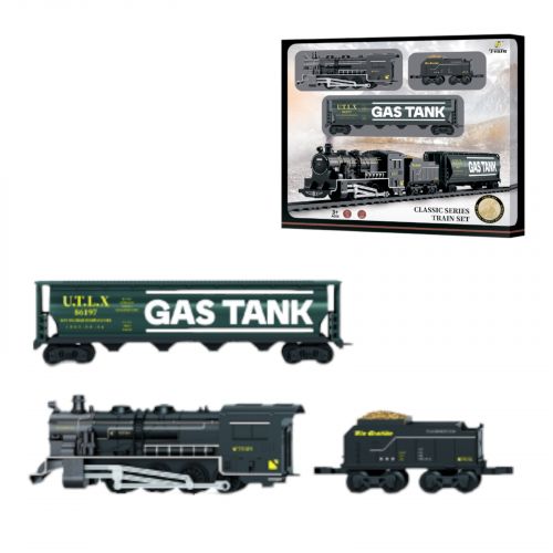 Залізниця 15 елементів, 2 вантажні вагони, звук, підсвічування, в коробці  мініатюра фото 1