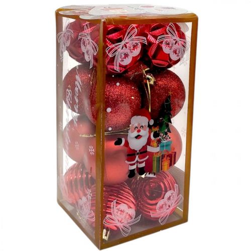 Уценка.  Новорічні прикраси, 16 штук, кульки, D=5 см, у слюді   - Повреждена упаковка  мініатюра фото 1