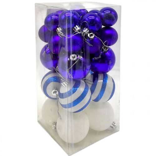 Уцінка.  Новорічні прикраси, 30 штук, кульки у слюді   - Пошкоджене пакування  мініатюра фото 1