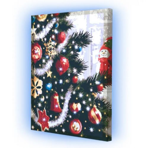 Картина по номерах зі світлодіодною підсвіткою "Святкові вогні" 40х50 см  мініатюра фото 1