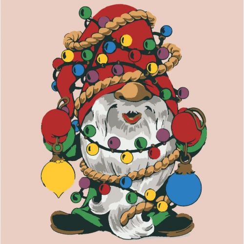 Картина по номерах зі світлодіодною підсвіткою "Гном" 25x25 см  мініатюра фото 1