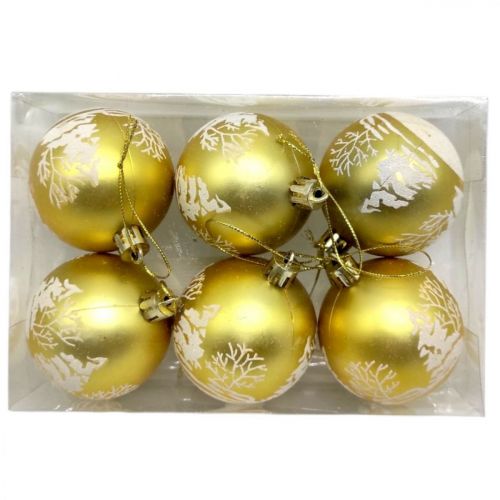 Уценка.  Новорічні прикраси, 6 штук, кульки, D=6 см, у слюді   - Повреждена упаковка  мініатюра фото 1