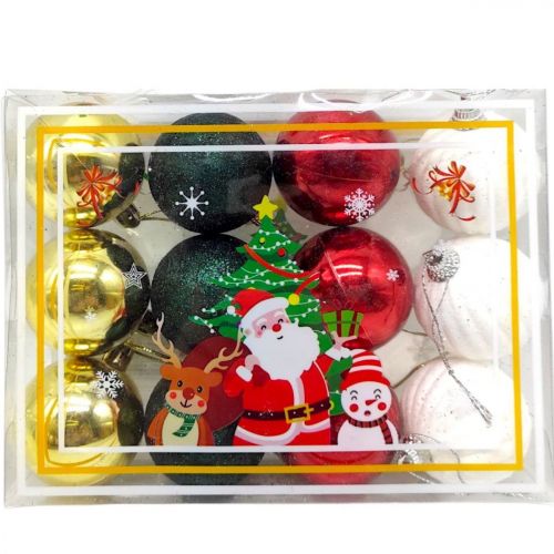 Уценка.  Новорічні прикраси,12 штук, кульки, D = 4,5 см, у слюді   - Повреждена упаковка  мініатюра фото 1