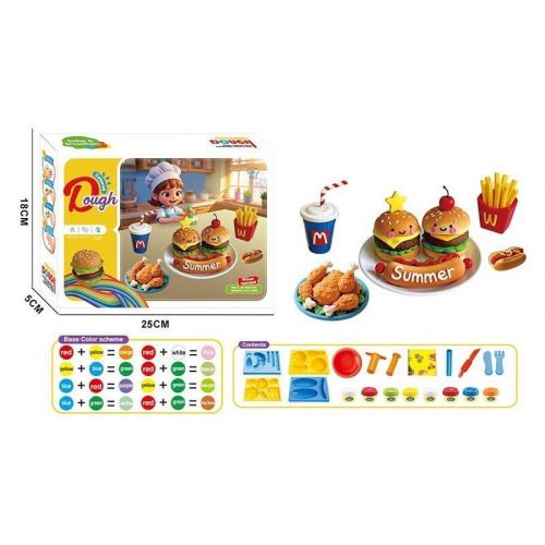 Уцінка.  Тісто для ліплення (екструдер, 8 кольорів тіста, 4 фігурні форми, тарілочка, 2 ножі, виделка) - Пошкоджене пакування  мініатюра фото 1