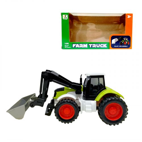 Трактор з ковшом (ЗЕЛЕНИЙ) 20*2х10*3х7*3см.  мініатюра фото 1