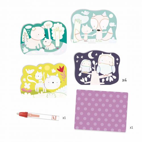 Художній комплект DJECO для малювання водою "Що заховано в лісі?"  мініатюра фото 1