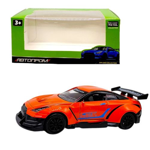 МАШИНА АВТОПРОМ (металлическая) 1:36 NISSAN GTR-35 (ОРАНЖЕВЫЙ)  мініатюра фото 1