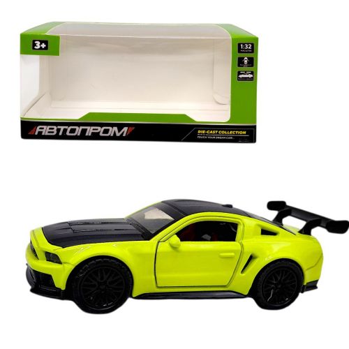 МАШИНА АВТОПРОМ (металлическая) 1:32 FORD MUSTANG (САЛАТОВАЯ)  мініатюра фото 1
