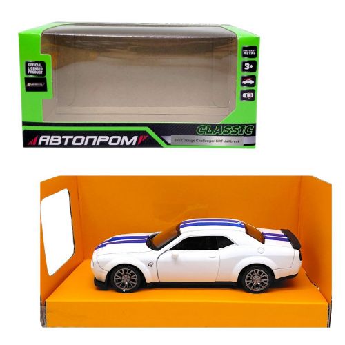 МАШИНА АВТОПРОМ (металлическая) Dodge Challenger (БЕЛЫЙ)  мініатюра фото 1