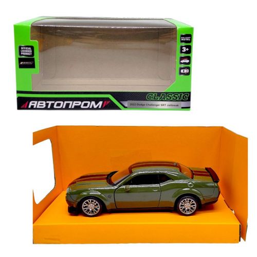 МАШИНА АВТОПРОМ (металлическая) Dodge Challenger (БОЛОТНЫЙ)  мініатюра фото 1