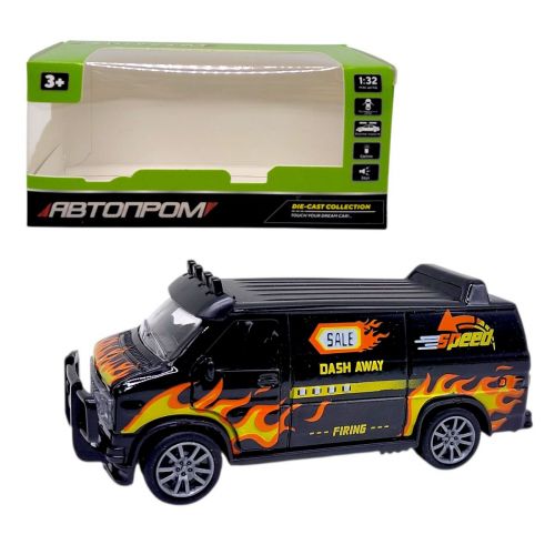 МАШИНА АВТОПРОМ (металлическая) 1:32 DODGE VAN (ЧЕРНЫЙ)  мініатюра фото 1