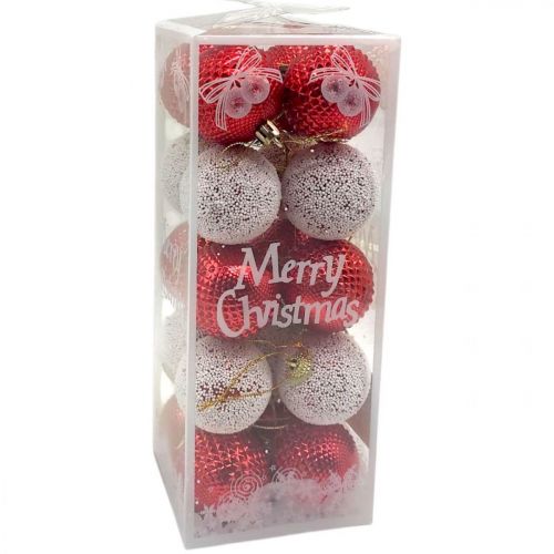 Уценка.  Новогодние украшения, 20 штук, шарики, D=5 см, в слюде - Повреждена упаковка  мініатюра фото 1