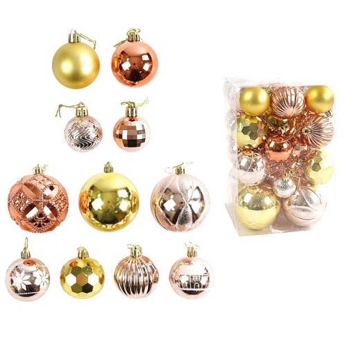 Уценка.  Новорічні прикраси C 67573 (32) 34 штуки, кульки, у слюді   - Повреждена упаковка  мініатюра фото 1