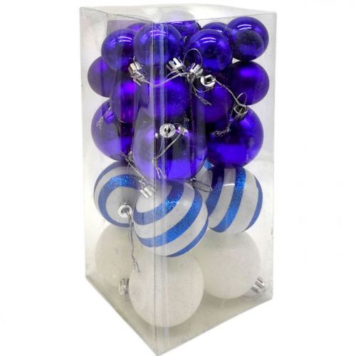 Уценка.  Новорічні прикраси, 30 штук, кульки у слюді   - Повреждена упаковка  мініатюра фото 1