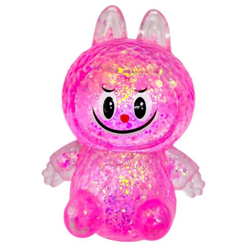 Антистрес жуйка-тягучка "Монстрик Лабубу" 10 см (РОЖЕВИЙ)  мініатюра фото 1