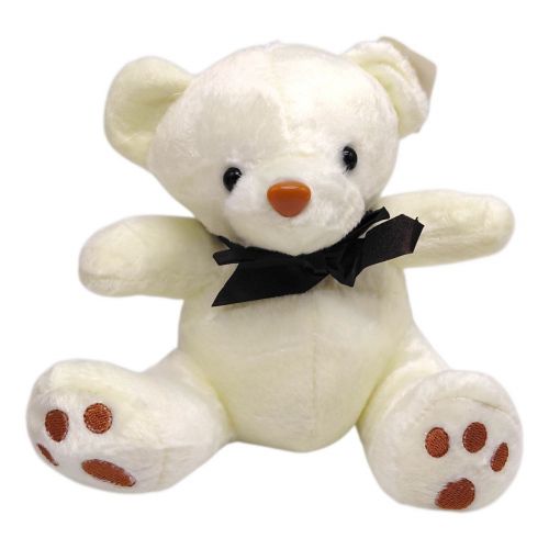 Мʼяка іграшка "Ведмедик з бантом" 17 см (БІЛИЙ)  мініатюра фото 1