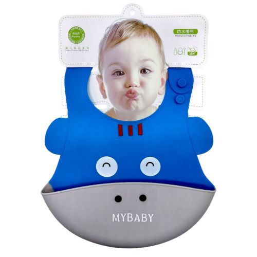 Слинявчик силіконовий (БЛАКИТНИЙ КОНИК)  мініатюра фото 1