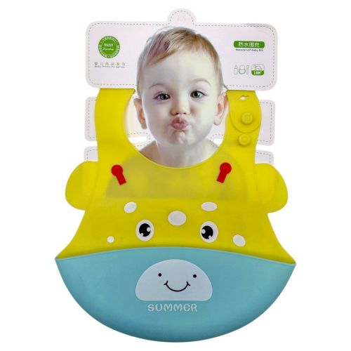 Слинявчик силіконовий (ЖОВТИЙ ЖИРАФ)  мініатюра фото 1