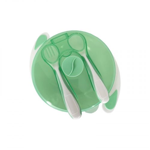 Тарілка на присосці з ложкою та виделкою (МʼЯТНА)  мініатюра фото 1
