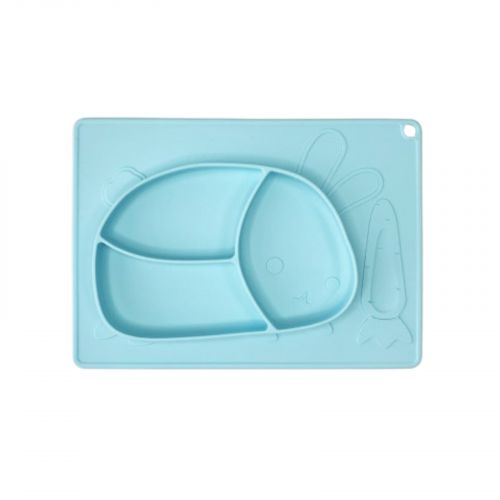 Силіконова тарілка-килимок Зая (Блакитний)  мініатюра фото 1