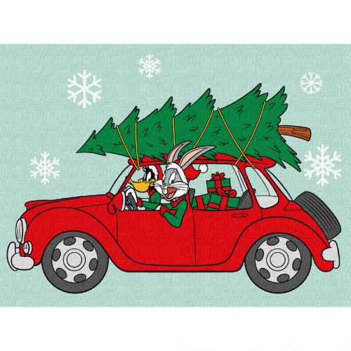 Картина по номерах "Bugs & Daffy: Різдвяна поїздка" 30х40 см  мініатюра фото 1