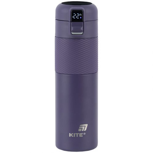 Термос з термодатчиком 450 мл,  фіолетовий  мініатюра фото 1