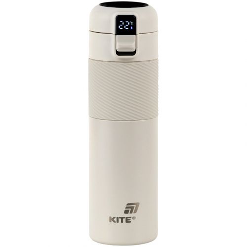 Термос з термодатчиком 450 мл,  бежевий  мініатюра фото 1