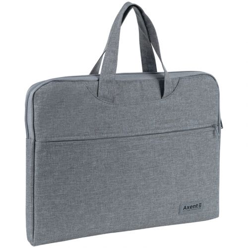 Сумка для документів текстильна А4, 1 відділ, світло-сіра  мініатюра фото 1