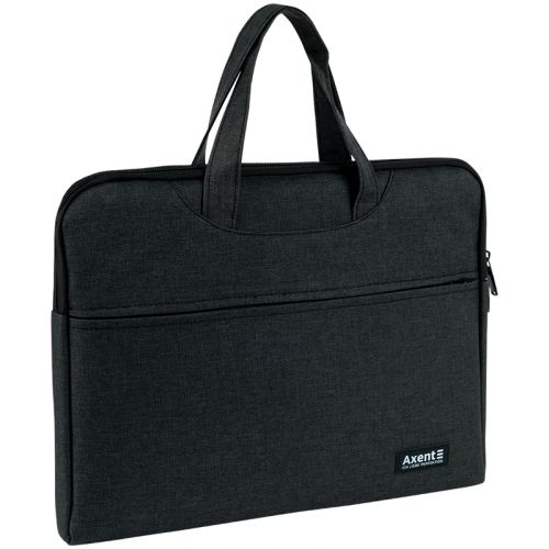 Сумка для документів текстильна А4, 1 відділ, темно-сіра  мініатюра фото 1