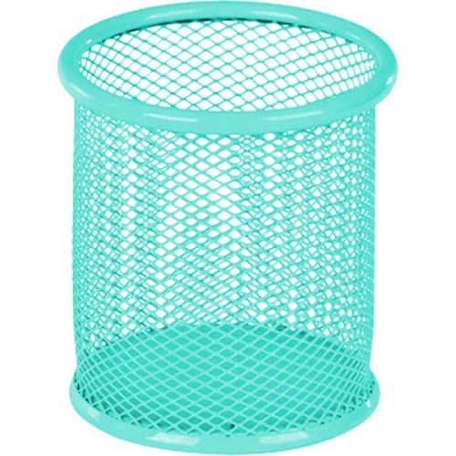 Підставка для ручок кругла 80х80х100мм, мет, бірюзова  мініатюра фото 1