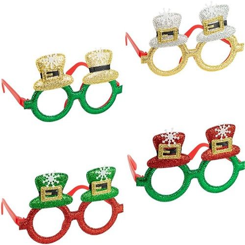 Очки новогодние "Шляпки" микс  мініатюра фото 1