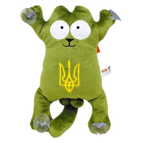 Мʼяка іграшка "Кіт Саймон" (28см) (ЗЕЛЕНИЙ)  мініатюра фото 1