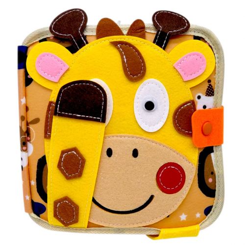 Мʼяка книжка-бізіборд (фетровий, вивчення форм, кольорів, тварин, пальчикові ігри, на липучках)  мініатюра фото 1