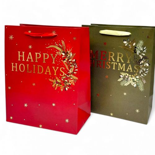 Пакет паперовий LARGE XMAS Merry1 26x12,7x32,4, 210gsm , асорті  мініатюра фото 1