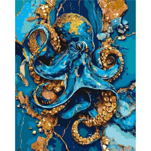 Картина по номерам с красками металлик "Осьминог" 40х50 см  мініатюра фото 1