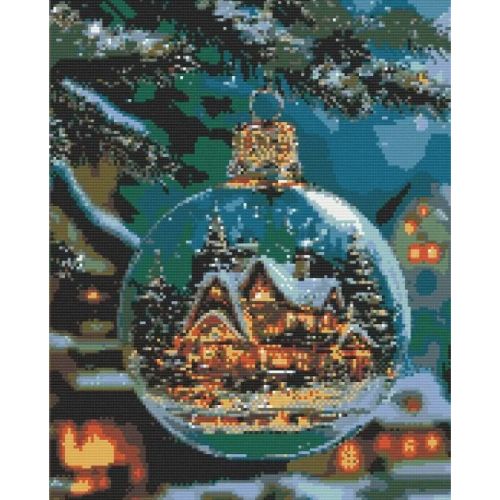 Алмазная мозаика "Рождественская ночь" 40х50 см  мініатюра фото 1
