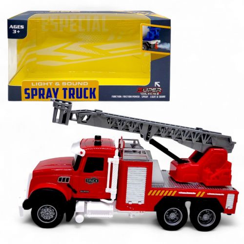 Машина инерционная "Пожарная" озвучена, со светом, с паром (в коробке 24x9,5x13 см)  мініатюра фото 1