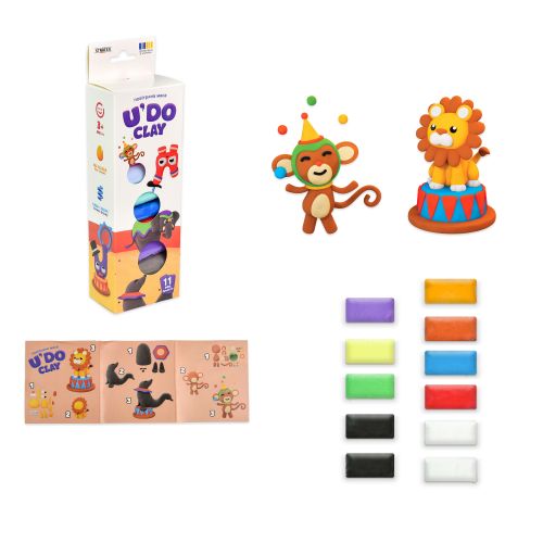 Набір для творчості UDO Clay 11 шт, брикет 10 г (ЦИРК)  мініатюра фото 1