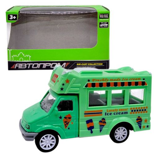 МАШИНА АВТОПРОМ (металева кабіна) ФУРГОН З МОРОЗИВОМ (ЗЕЛЕНИЙ)  мініатюра фото 1