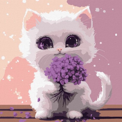 Картина по номерах для дітей "Сонячний мурчик" 30х30см  мініатюра фото 1