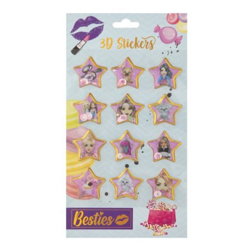 3D наліпки з блискітками "Зірка" (12 шт)  мініатюра фото 1